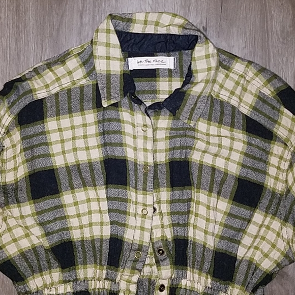 💜Firm Price💜Free People Plaid Ruched Sleeve Shirt - Picture 8 of 16